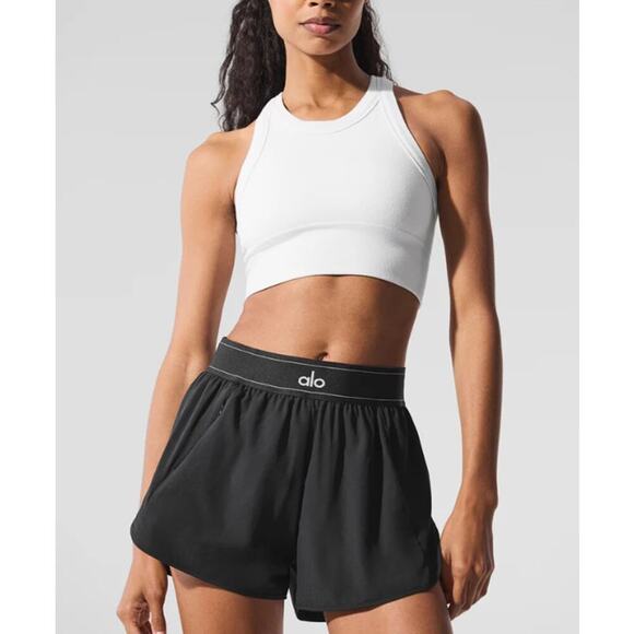 Alo Yoga Seamless Delight High Neck Bra Tank Top In White Size XS - Picture 1 of 11